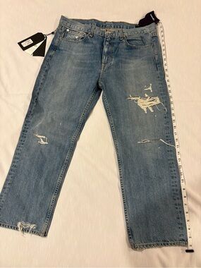 rag & bone Distressed Light Blue Boyfriend Jeans